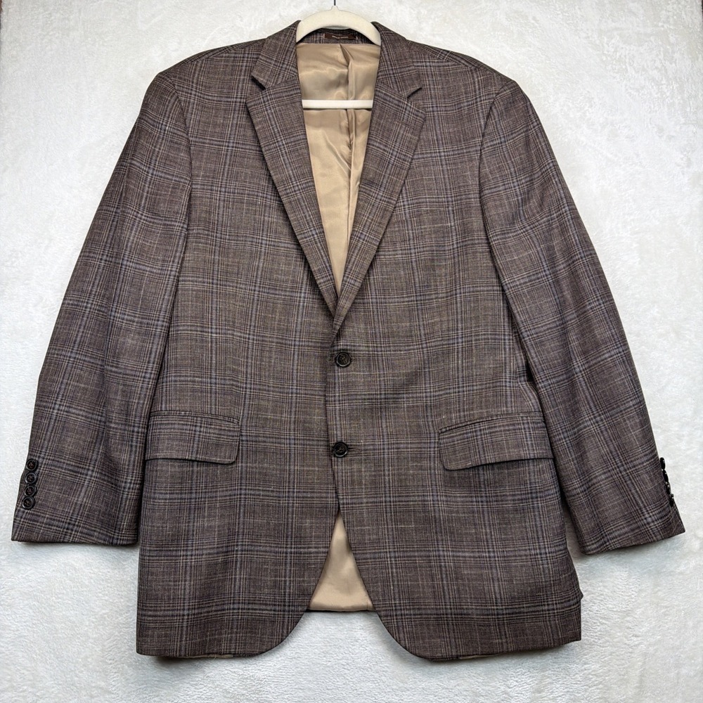 Peter Millar Sport Coat 40R Loro Piana Summertime Wool Silk Linen Plaid